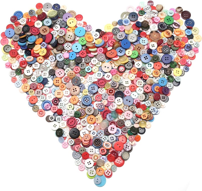 Jepeux About 500 Small Resin Buttons, Sewing DIY Craft Buttons, Hand-Painted Decorative Buttons Multicolor Series - Image 3
